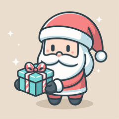 Illustration of santa claus with gift