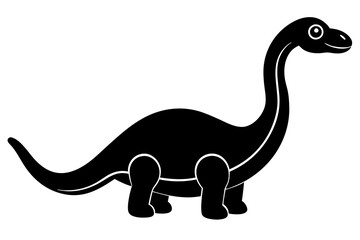 Side view diplodocus toy on a white background vector art illustration 