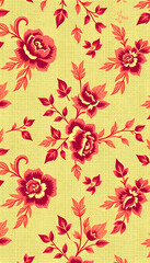 Beautiful vintage wallpaper texture background. Closeup of floral patterned wallpaper, pop art