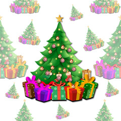 Christmas pattern image, Christmas trees
