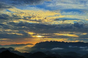 sunset over the mountains