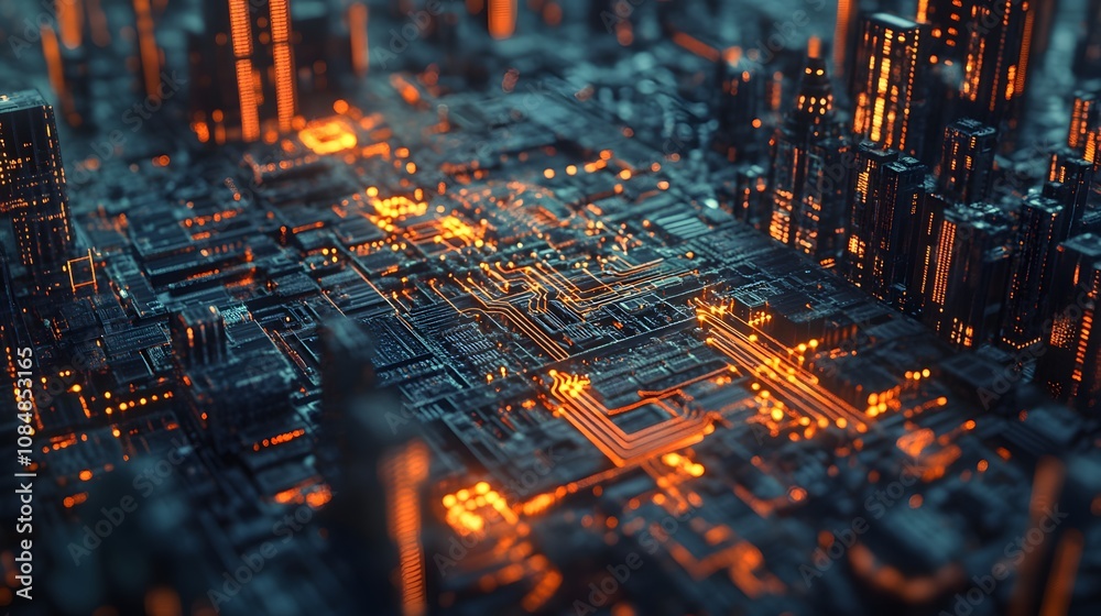 Aufkleber A neural network represented in 3D detail, set against a 2D array of data paths, highlighting AI innovation. 4k resolution, Cinematic Scene