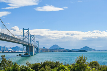 Naklejka premium 香川と岡山を結ぶ瀬戸大橋