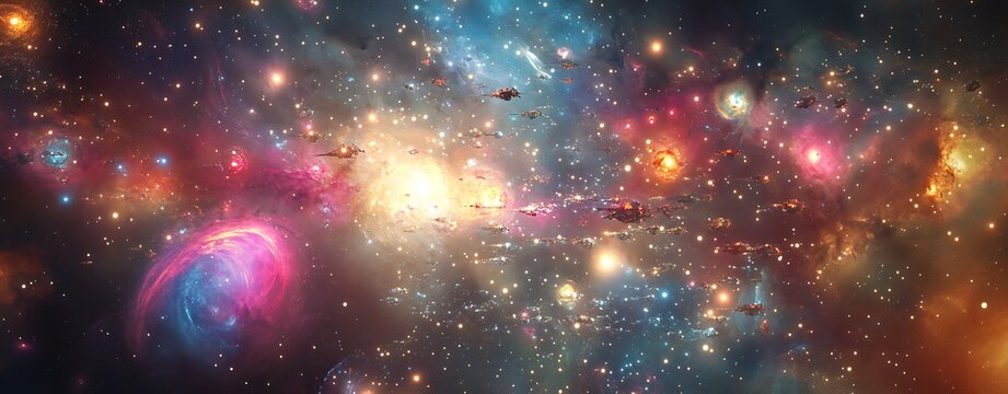 Spiritual Light Frequency, Digital Depiction of Ashtar's Fleet in Space