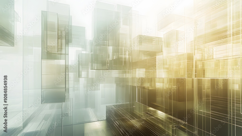 Poster A high-tech digital grid with layers of transparent elements creating a multidimensional, futuristic atmosphere. 4k resolution, cinematic scene
