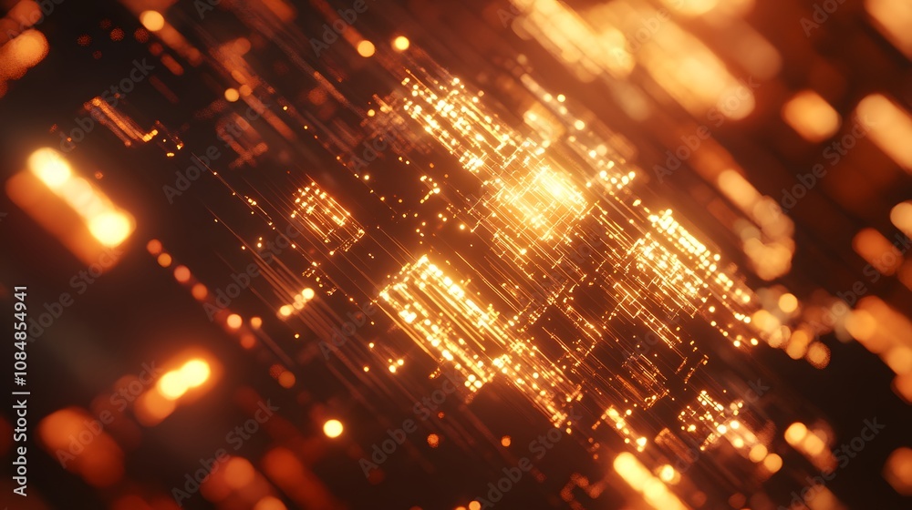 Aufkleber A virtual matrix of glowing, digital pathways forming an abstract representation of data and connectivity. 4k resolution, cinematic scene