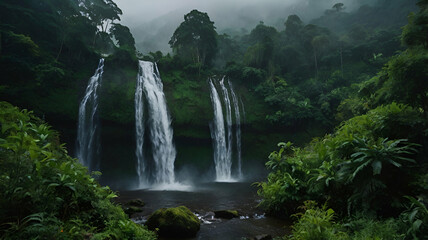 Naklejka premium waterfall in the mountains