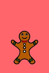 gingerbread man isolated on white