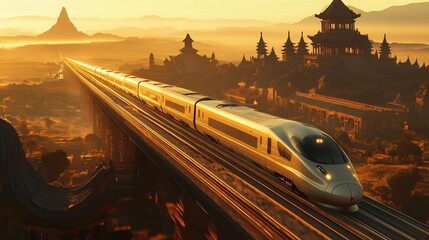 Epic High Speed Train Soars Through Majestic Ancient Chinese Landscapes
