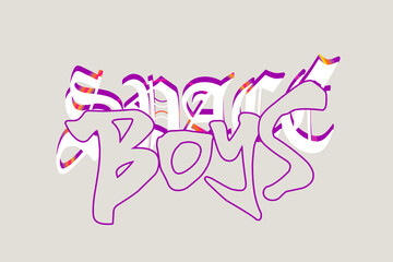 Space Boys Gothic Font Slogan Graphic Vector Illustration