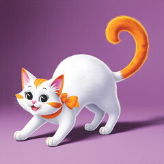 Naklejka premium Exercising cute Cat doing Yoga Stretch , AI-Generated