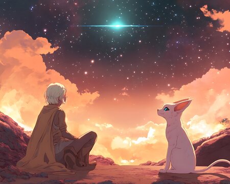 Spiritual Light Frequency, Heartwarming Scene with Ashtar and Mentori Companion