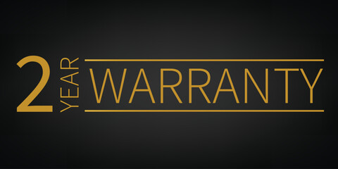 2 year warranty logo with golden banner
