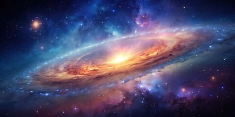 Cosmic Spiral Galaxy A Celestial Tapestry of Stars, Nebulae, and Radiant Energy