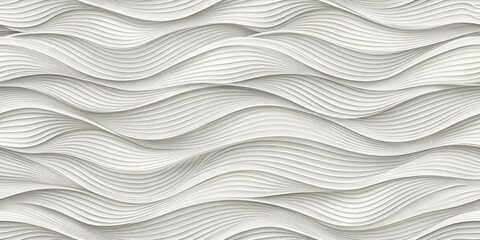 Fototapeta premium Abstract White Wave Pattern Background Design with Smooth Curves and Undulating Lines