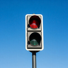 traffic light in the city street. colorful traffic light.