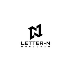 letter n logo design monogram style