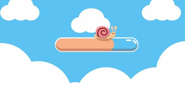 cloud snail loading illustration animation 4k