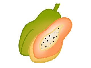 illustration of a pear with a knife