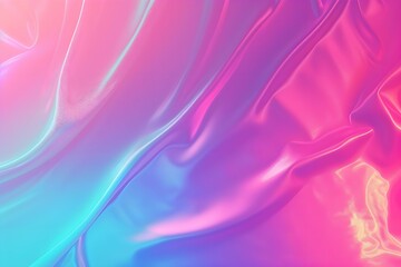 Obraz premium Abstract fluid iridescent holographic curved wave in motion colorful gradient design on black background