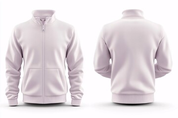 Blank Light Purple Zip Up Jacket Mockup