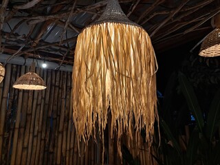 hat hanging on a roof