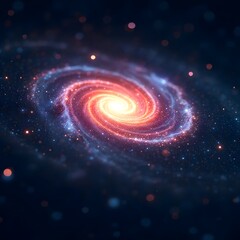 spiral galaxy in deep space. background of space. planet in dark space. sun and nebula. dark space with plant and stars.