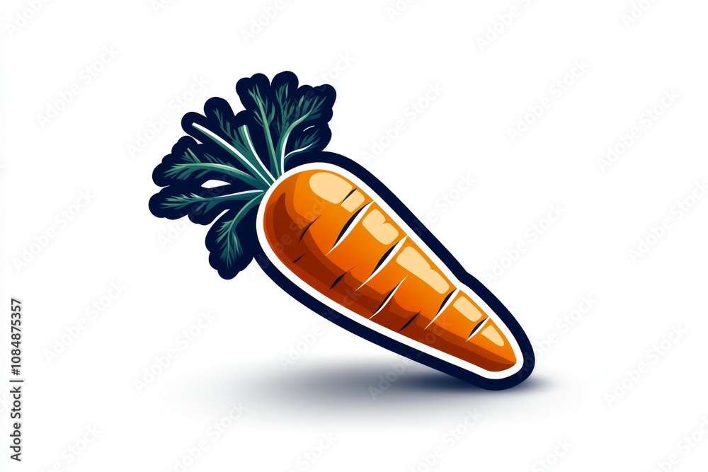 Aufkleber simple line drawing of a carrot with a clean design, capturing the essence of a vegetable in minimal