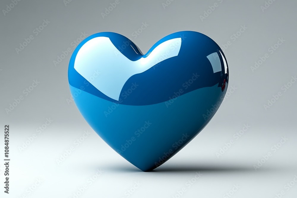 Poster single heart icon with subtle shading, representing the essence of valentineâ€™s day in a simple sty