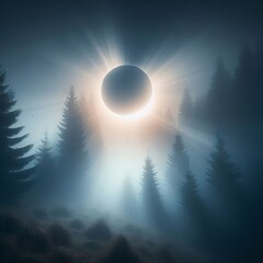 Foggy Eclipse Dense fog combines with partial eclipses creating