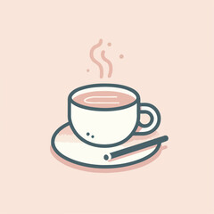 Illustration of a cup of coffee with heart