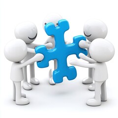 Teamwork and Collaboration - People Holding a Puzzle Piece