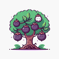 illustration of mangosteen fruit