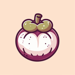 illustration of mangosteen fruit