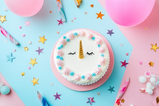 Whimsical Unicorn Birthday Invitation Card Template - Powered by Adobe