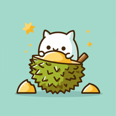durian fruit illustration