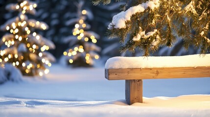 Naklejka premium Softly illuminated snow-laden trees in winter highlands