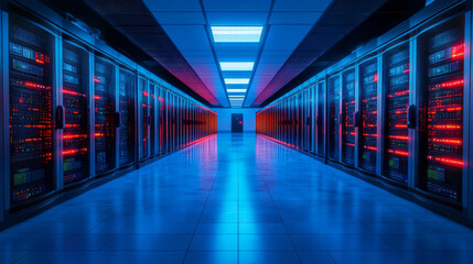 Design a vibrant representation of secure data management in enterprise financial software, emphasizing cloud storage and cybersecurity