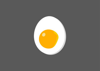 Boiled egg with yellow yolk. vector