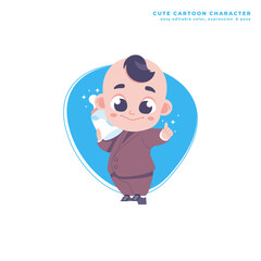 cute baby boss cartoon character
