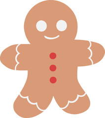 Obraz premium Gingerbread man cookie for Christmas decoration hand drawn flat design illustration