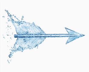 A water arrow is shown with a splash of water behind it