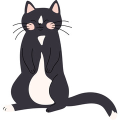 Cute cartoon flat vector cat