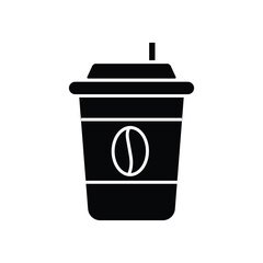 icons set of disposable paper or plastic cups. drink coffee or tea cup vector symbol. hot or cold drink mug/cup sign.