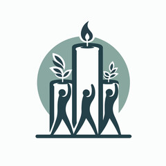cartoon vector illustration of someone carrying a candle