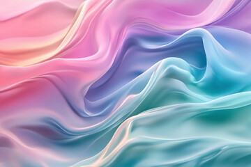 Obraz premium Vibrant Abstract Waves with Glowing Neon Lights in Purple, Pink, and Blue, Flowing Fluid Motion in Digital Art