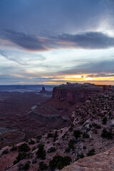 Breathtaking Sunrise Over Canyon Landscape in Utah's National Park
