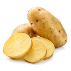 Potatoes on white background