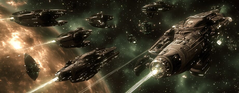 Detailed Digital Depiction of Ashtar's Fleet in Space