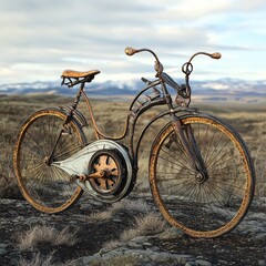Fototapeta premium old bicycle on the beach
